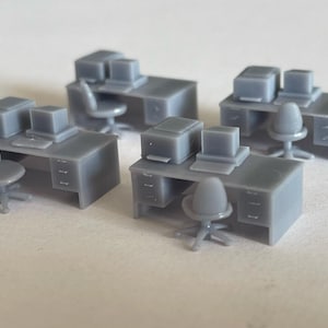 HO Scale SET Office Working Space 16pcs 1/87
