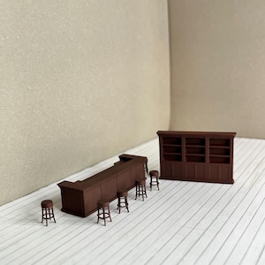 Vintage Bar For Pubs Restaurants Cafes , HO Scale 1:87, Brown Painted image 4