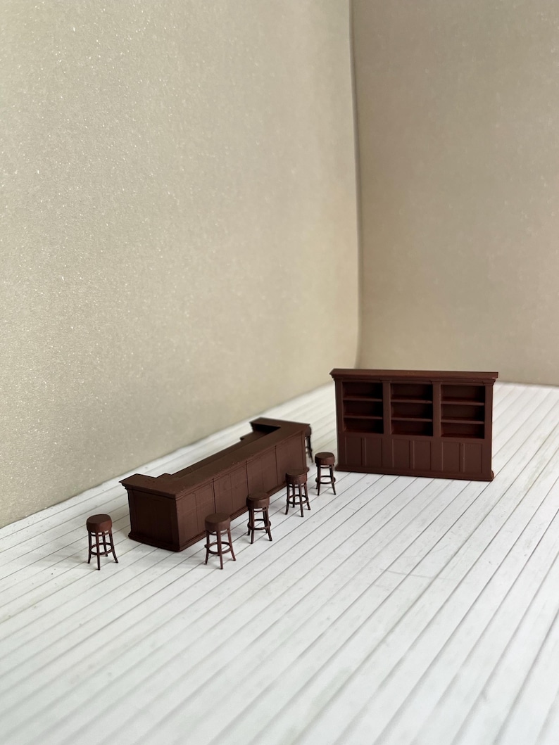 Vintage Bar For Pubs Restaurants Cafes , HO Scale 1:87, Brown Painted image 4