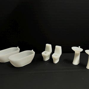 Bathroom Set, (Toilet, Sink and Bathtub) O Gauge 1/48