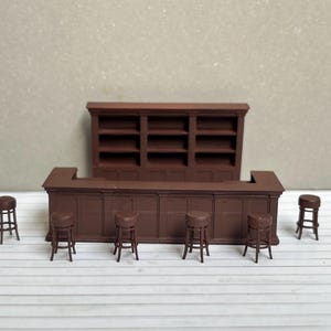 Vintage Bar For Pubs Restaurants Cafes , HO Scale 1:87, Brown Painted image 1