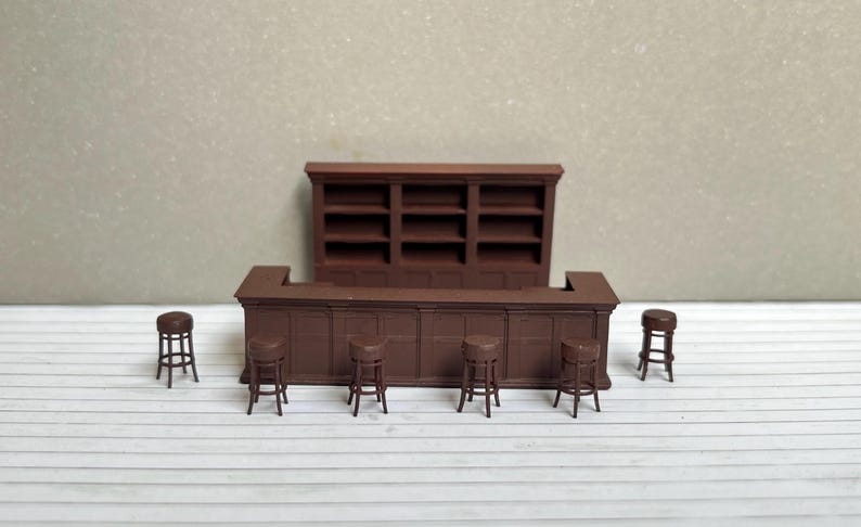 Vintage Bar For Pubs Restaurants Cafes , HO Scale 1:87, Brown Painted image 1
