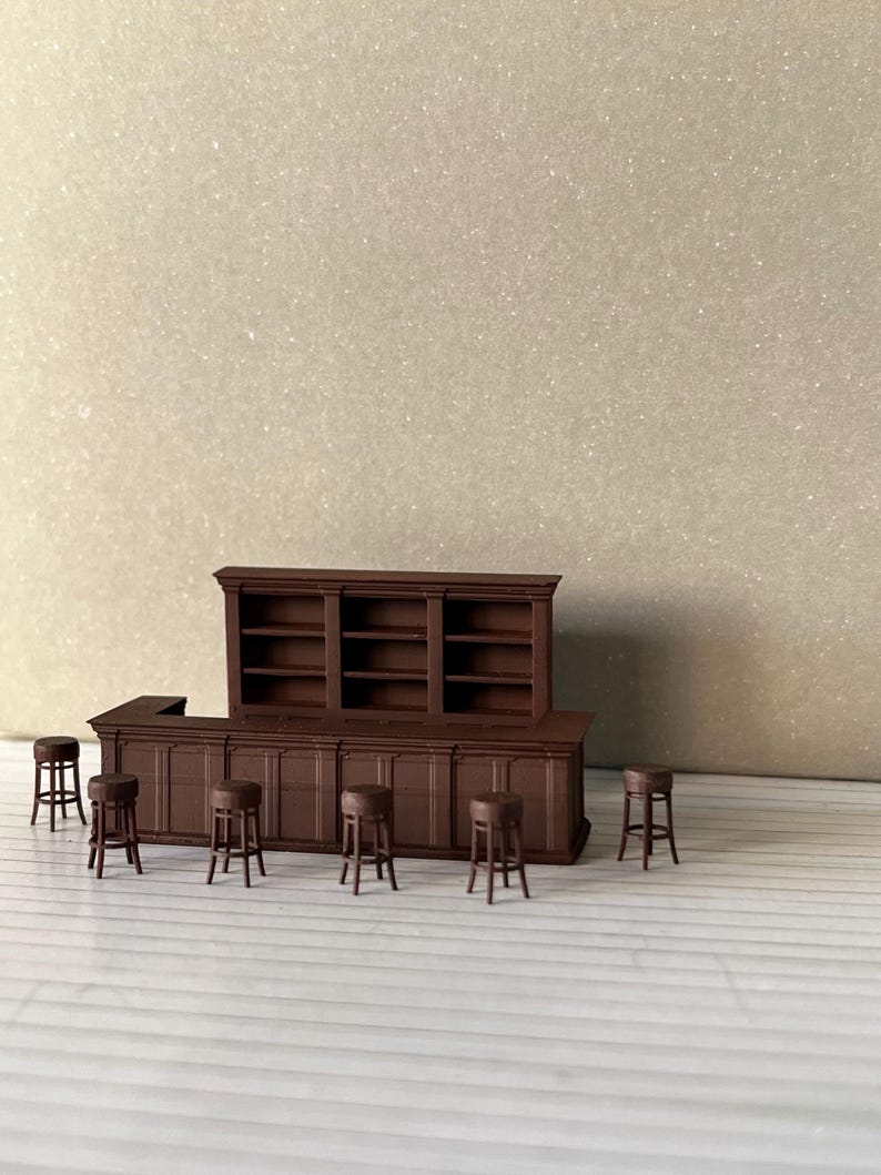 Vintage Bar For Pubs Restaurants Cafes , HO Scale 1:87, Brown Painted image 3