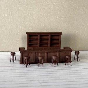 Vintage Bar For Pubs Restaurants Cafes , HO Scale 1:87, Brown Painted image 2