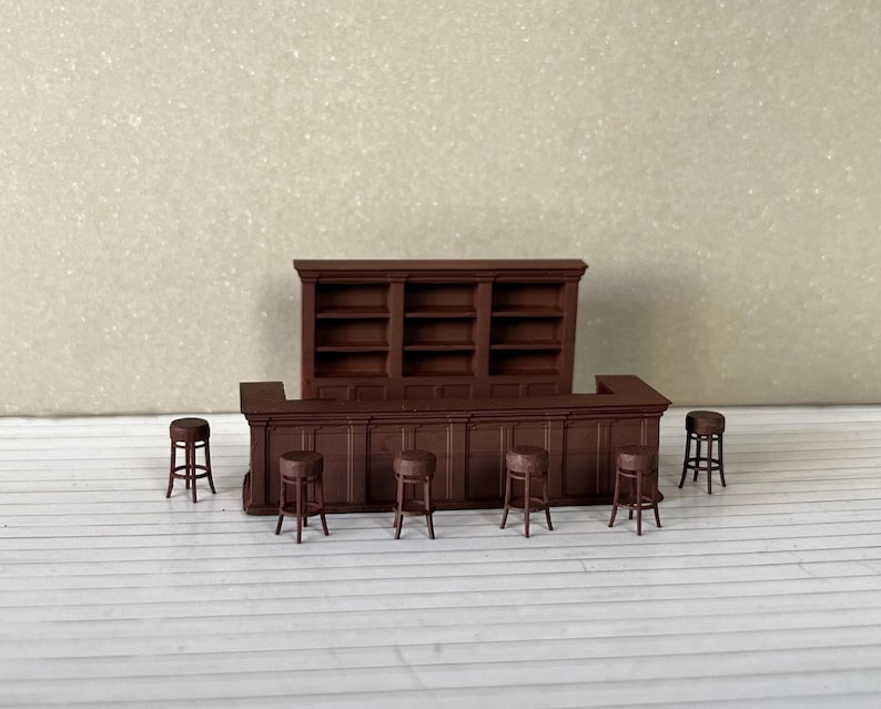 Vintage Bar For Pubs Restaurants Cafes , HO Scale 1:87, Brown Painted image 2