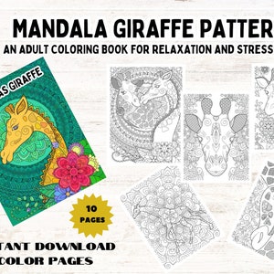 Páginas para colorear antiestrés, patrones de mandalas, páginas para colorear para adultos, diseños relajantes, mandalas de animales, atención plena, hojas para colorear en PDF