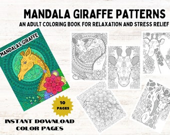 Anti Stress Coloring Pages, Mandala Patterns, Adult Coloring Pages, Relaxing Designs, Animal Mandala, Mindfulness, PDF Download Color Sheets