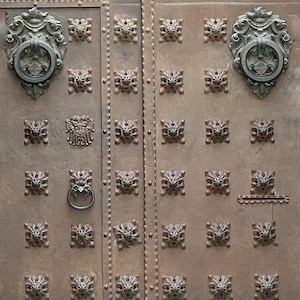 decorative old metal door, old wooden door, antique door, door art photo, vintage door, San Miguel de Allende, fine door art, classic door