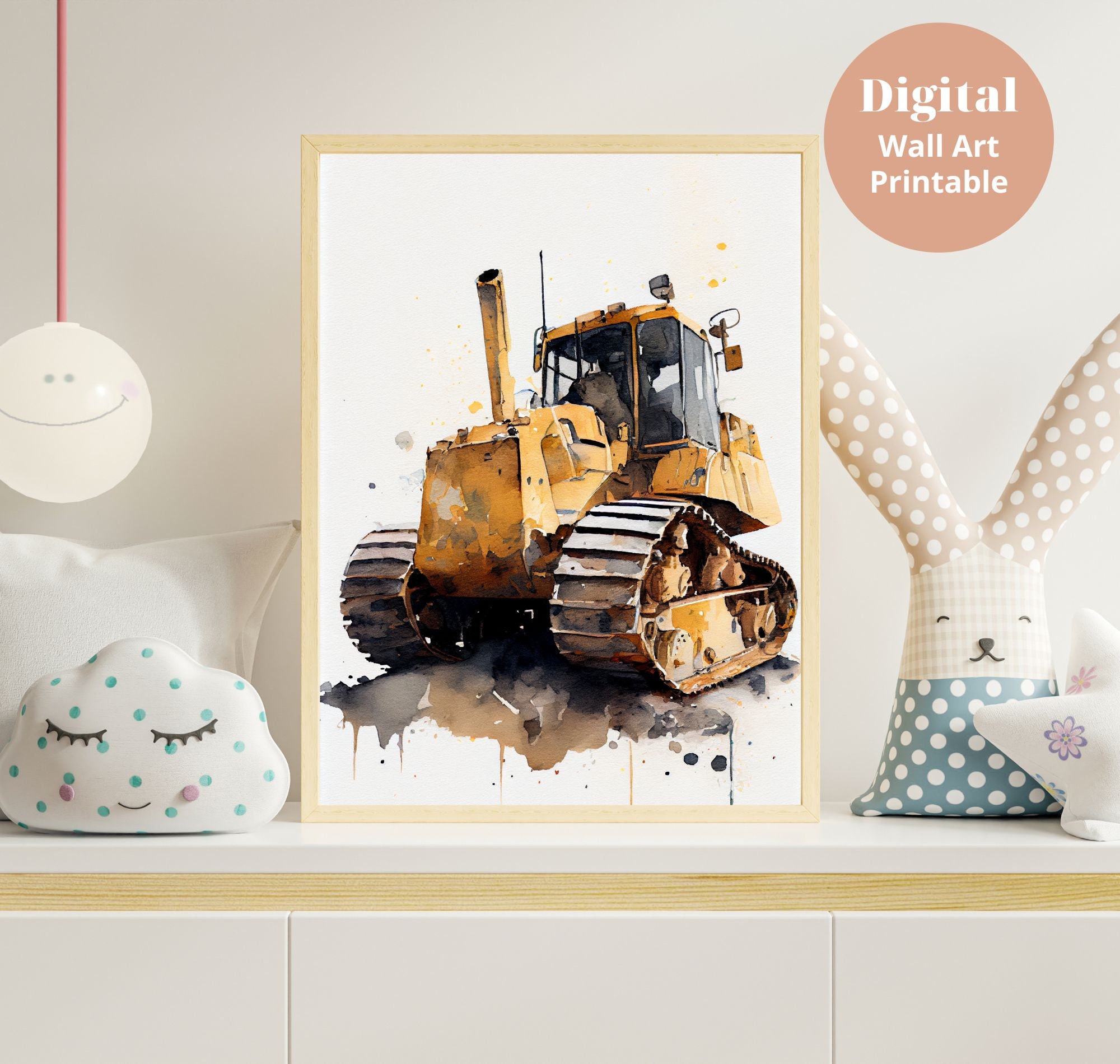 Bulldozer Print Bulldozer Printable Construction Birthday - Etsy
