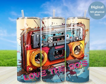 90s Cassette Tumbler Wrap: Retro Nostalgia PNG (Digital Download)