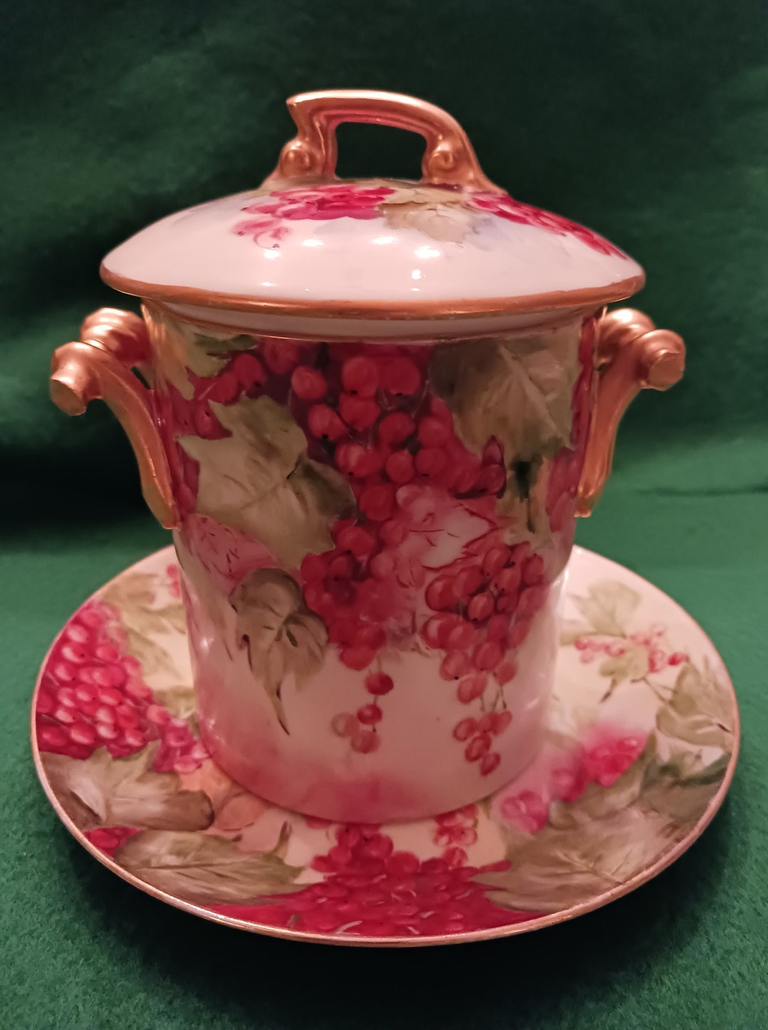 Limoges Hand Painted Condensed Milk Cover Set From 1908 - Etsy