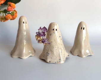 Handmade Ceramic Ghost Set: Spooky Halloween Home Decor , Set of 3