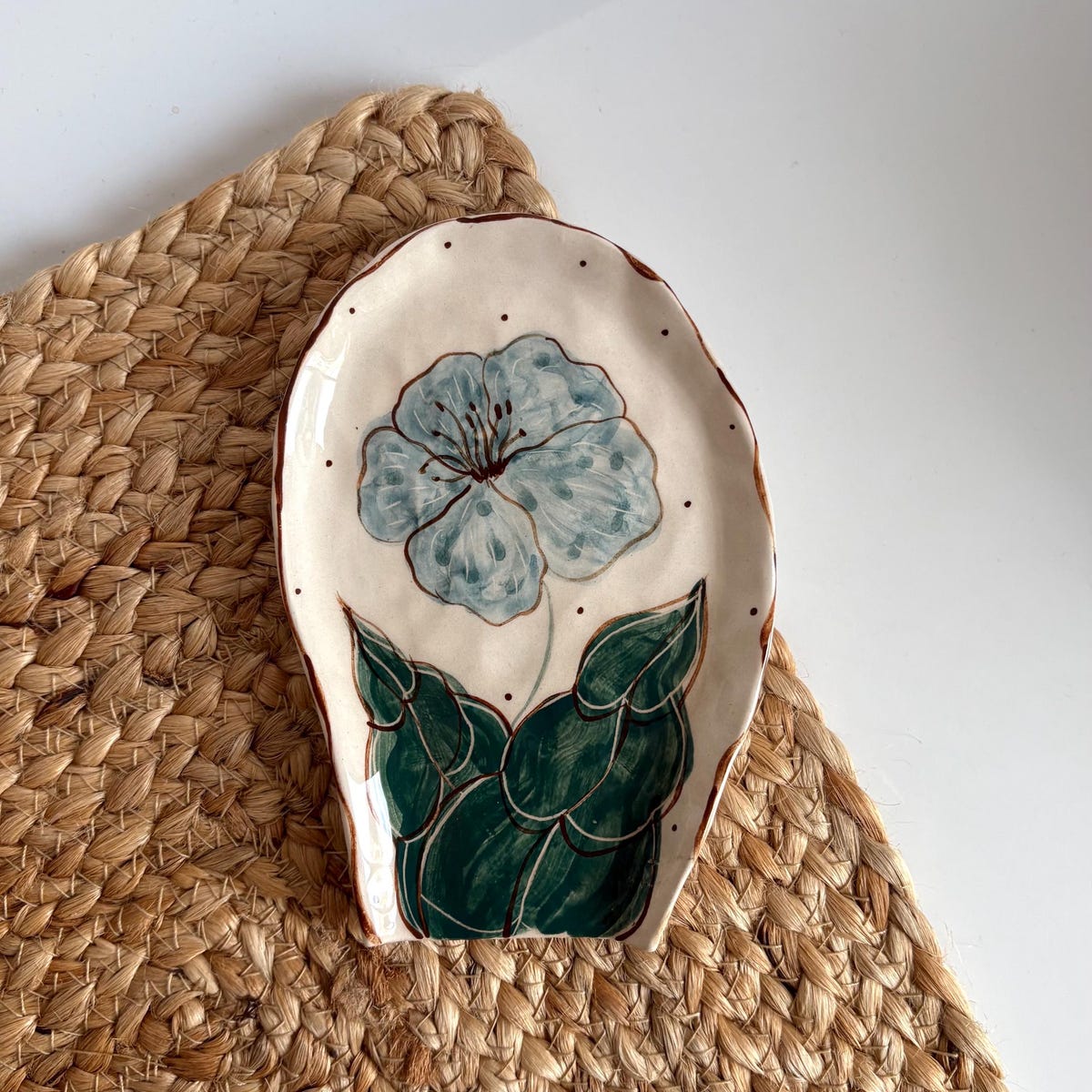 Floral Spoon Rest, Handmade Ceramic Spoon Rest, Handpainted Pottery Kitchenware Spoon Rests, Unique Spoon Rests - Etsy