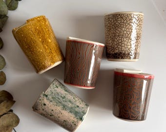 Handmade Ceramic Artistic Travel Mug  , Hand Painted To Go Coffee Cup, Modern Pottery Tumbler, Unique Art Mug