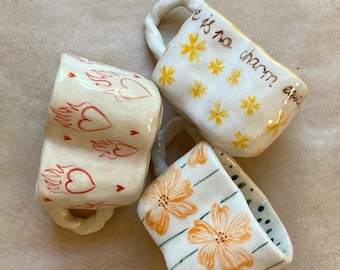 Ceramic Heart Mug, Handmade Ceramic Coffee Mug, Handmade Ceramic Love Mug, Valentines Day Gift, Gift for Her, Valentines Day Mug
