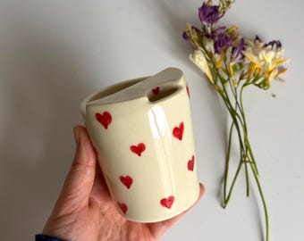 Bunter Keramik-Reisebecher, handgefertigter Kaffeebecher für unterwegs, verspielter Keramikbecher, wiederverwendbare Teetasse, bunter Becher