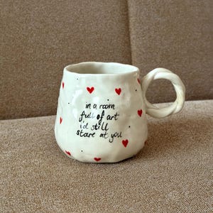 Personalized - Handmade Ceramic Mug - Handwritten  Handpainted Pottery Mug, Cup, [Customizable Order] , Love Letter Mug
