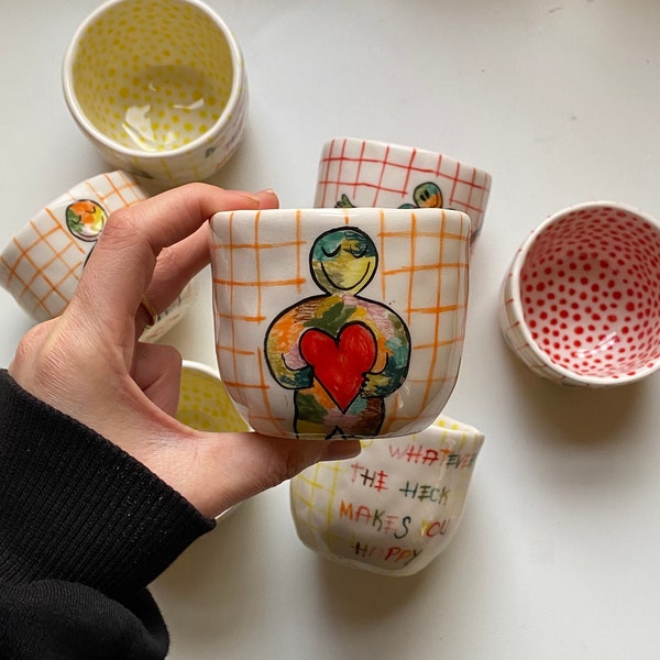Ceramic Mug Handmade - Ceramic Funny Pastel Colorful Inspirational Quotes Love Mug - Funny Pottery Mug Gift Idea - Lovely Mug - Gift for her