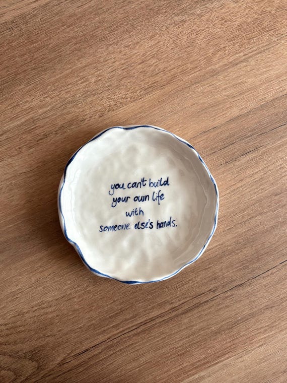 Personalized - Handmade Ceramic Trinket Dish / Customizable Note Dish / Customizable Love Note Plate