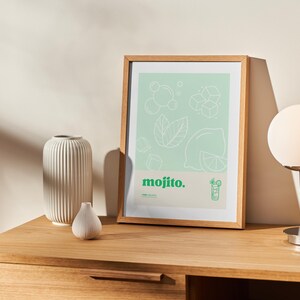 Mojito Printable Wall Art | Digital Download | Cocktail Kitchen Bar Decor