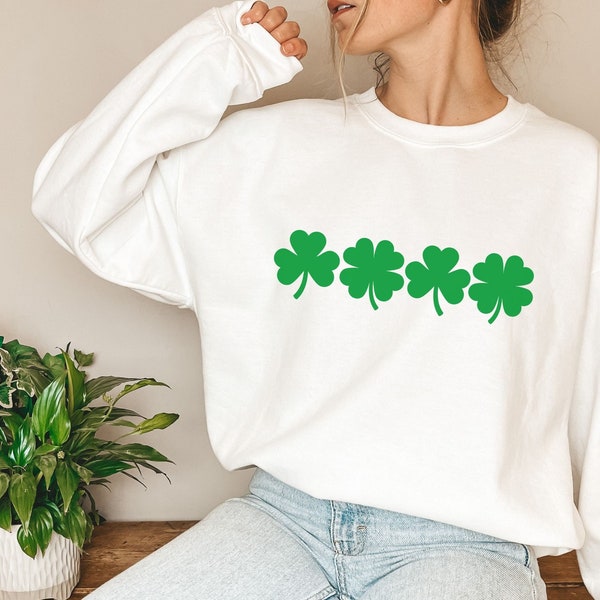 Irish Shamrock Sweatshirt, Irish Clover Sweater, St Patrick's Day Sweatshirt, Irish Sweater, Celtic Sweatshirt, Lucky Irish Sweatshirt