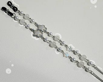 White Silver Star Glasses Chain Glasses Accesory