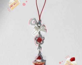 Beaded Strawberry Shortcake Slice Phonecharm