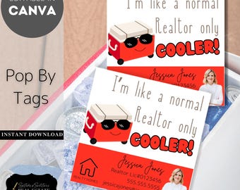 I'm Like a Normal Realtor Only Cooler | Ice Chest Pop By | Real Estate Marketing Editable Canva Template