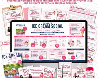 Real Estate Ice Cream Social Party | Client Event | Done For You Templates | Get the Scoop On Your Home Value PopBy