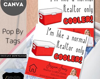 I'm Like a Normal Realtor Only Cooler | Ice Chest Pop By | Real Estate Marketing Editable Canva Template