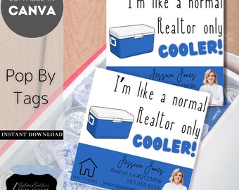I'm Like a Normal Realtor Only Cooler | Ice Chest Pop By | Real Estate Marketing Editable Canva Template