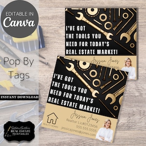 I&#39;ve Got The Tools You Need for Today&#39;s Real Estate Market | Real Estate Pop By Tags | Editable | Marketing, Realtor PopBy | Measuring Tape