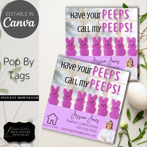 PopBy immobiliare di Pasqua Tag / Modificabile / Marketing immobiliare, Agente immobiliare primaverile PopBy, Chiedi ai tuoi amici di chiamare i miei amici