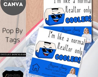 I'm Like a Normal Realtor Only Cooler | Ice Chest Pop By | Real Estate Marketing Editable Canva Template