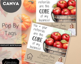 Real Estate Fall Pop By Tags | Apple Orchard Design (Editable Canva Template)