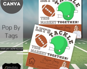 Realtor Football Pop By Tags | Editable Real Estate Marketing (Digital Download)