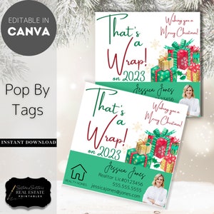 Dat is de afsluiting van 2023. Ik wens u fijne kerstdagen! PopBy Tag, vastgoedmarketing, inpakpapier Kerstmis