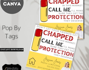Realtor Lip Balm Pop By Tags | Editable Template (Digital Download)