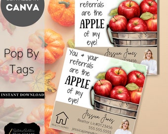 Fall Apple Orchard Real Estate Pop By Tags | Editable Template (Digital Download)
