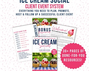 The Ultimate Real Estate Client Party | Ice Cream Social System | Done For You Templates | Invitations Pop bys Instagram Facebook Marketing