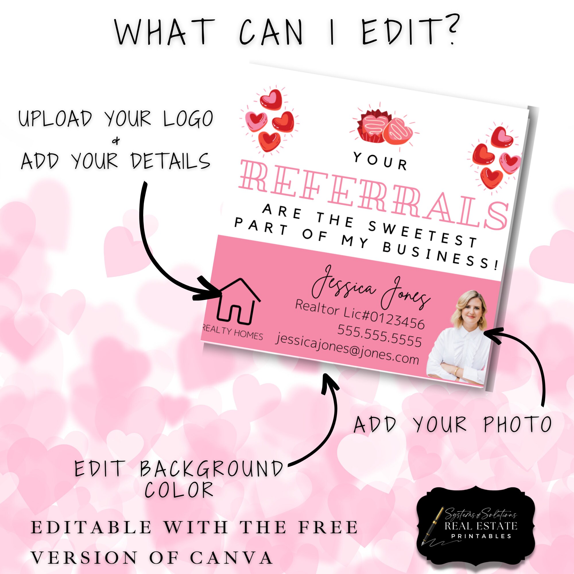 Real Estate Valentine's Day Pop by Tags | Editable Referral Marketing ...