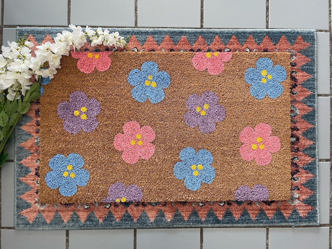 Flower Doormat, Floral Doormat, Flower Mat, Doormat Floral
