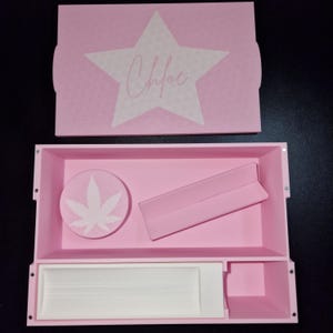 Gepersonaliseerde Rolling Box - Stashbox voor roken met magnetisch deksel - Custom Rolling Box Wiet/Cannabisaccessoires 420 - Gepersonaliseerd cadeau