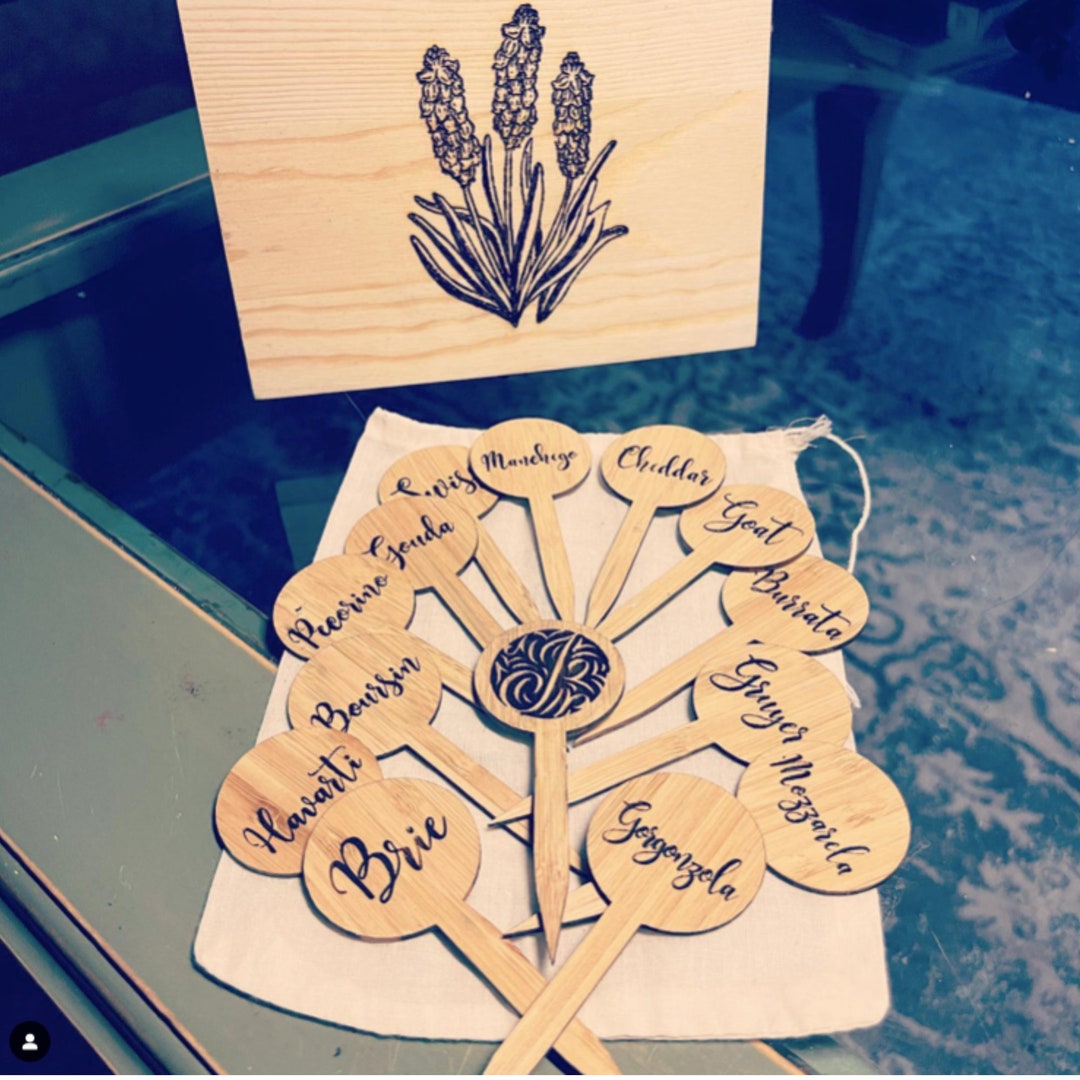 CHEESE MARKERS CUSTOM Wood Box Charcuterie Labels Etsy