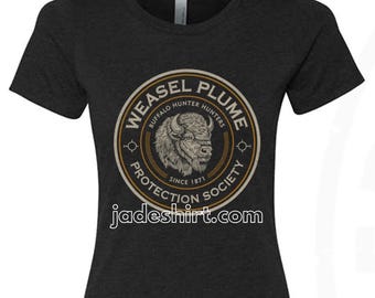 Weasel Plume Protection Society – Damska koszulka z okrągłym dekoltem