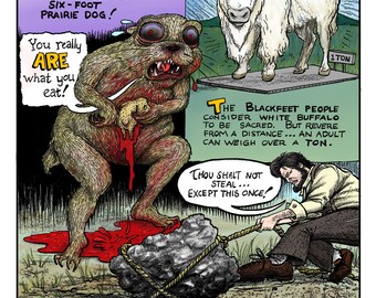 Beaucarne's Believe It or Else! print - a tribute to Stephen Graham Jones' The Buffalo Hunter Hunter
