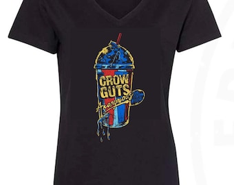 Crow Guts Anonymous women's v-neck tee - homage to Stephen Graham Jones' novel Off the Reservation