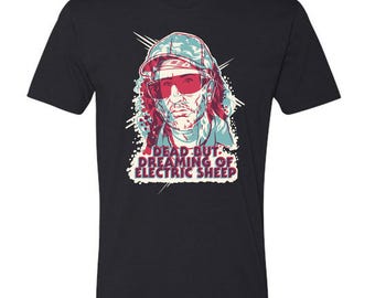 Dead But Dreaming of Electric Sheep: heren-T-shirt met ronde hals, eerbetoon aan de roman van Paul Tremblay