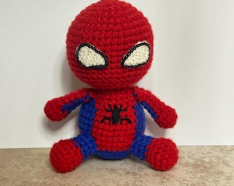 Amigurumi Spider Hero Sitting| Crochet Hero Sitting| Cute Soft Amigurumi Plushie | Gifts for Birthday Valentines Anniversary Holidays