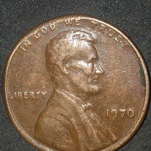 Vintage 1970 Error Lincoln Penny no mint mark